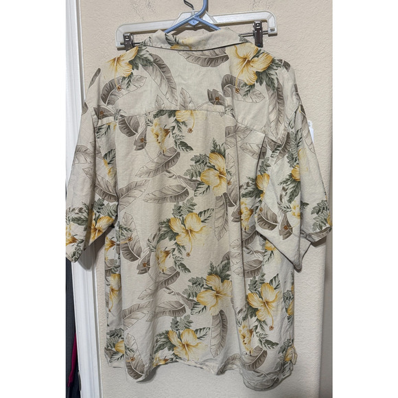 Seven Palm Mens Hawaiian Shirt 100% Silk Button Up Short Sleeve sz XL Cruise - Picture 5 of 6
